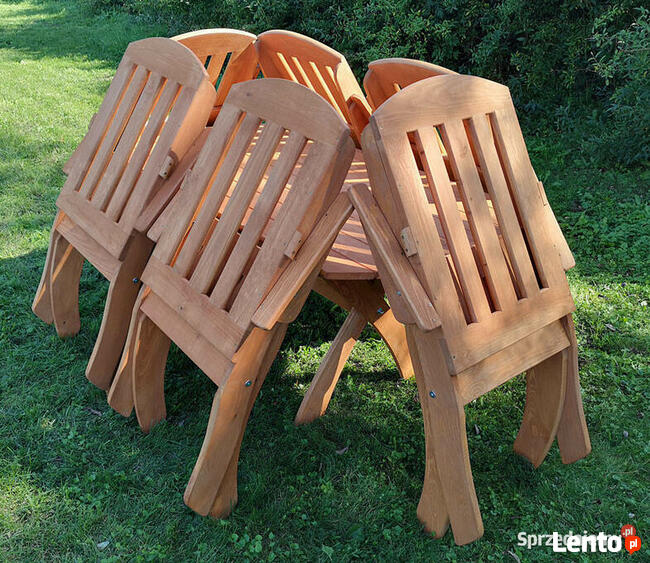 Komplet mebli 6 krzeseł + stół owalny, typ X lamel nr 2