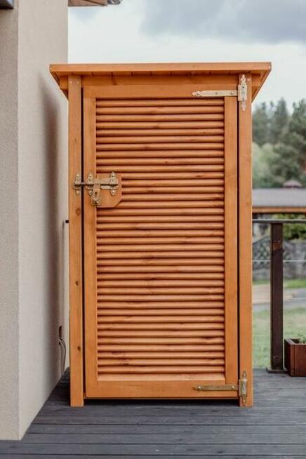 Szafa ogrodowa drewniana, szafa drewniana do ogrodu, schowek