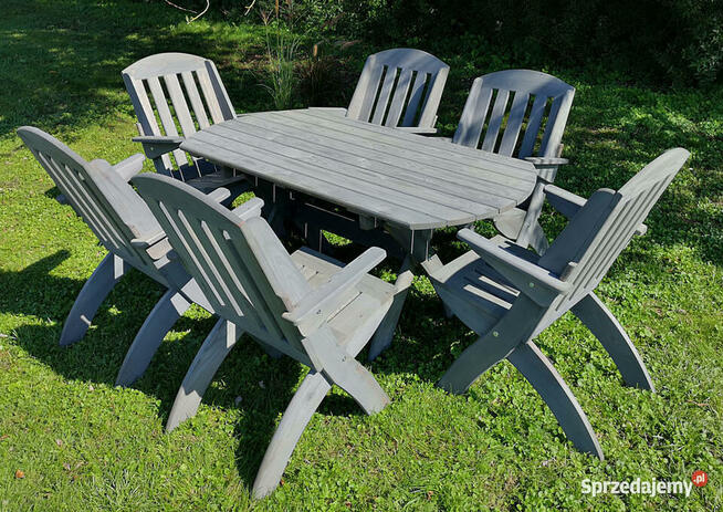 Komplet mebli 6 krzeseł + stół owalny, typ X lamel nr 2