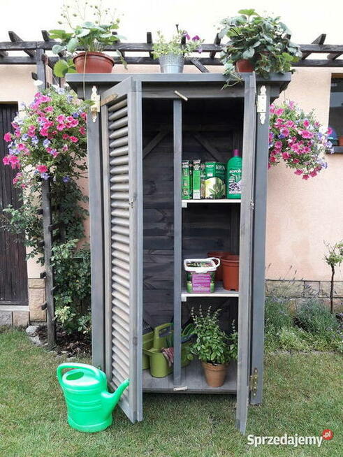 Szafa ogrodowa drewniana, szafa drewniana do ogrodu, domek