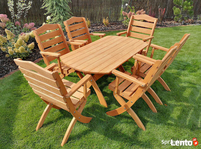 Meble tarasowe, ogrodowe, drewniane Typ T stół owal