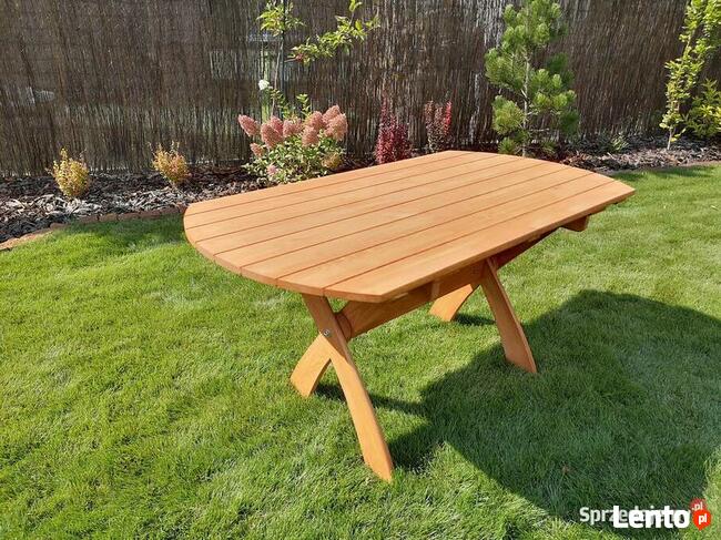 Meble ogrodowe drewniane składane typ X lamel 1 owal