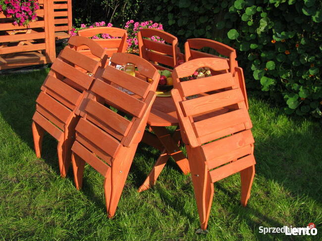 Zestaw drewnianych mebli ogrodowych składanych typ S