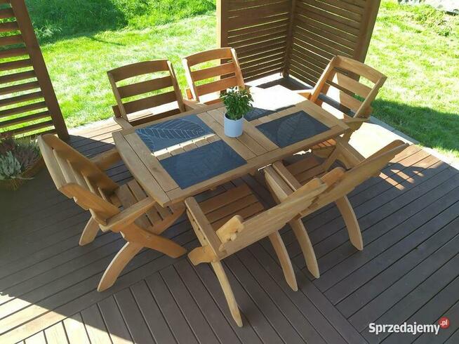 Meble ogrodowe drewniane składane typ X wersja 2 prostokąt