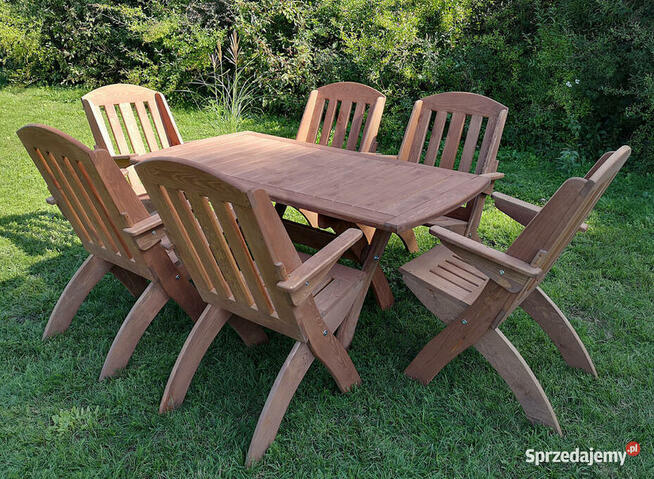 Komplet meble ogrodowe drewniane tarasowe typ X lamel nr 2