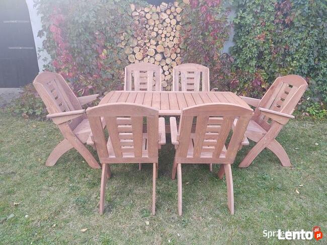 Meble ogrodowe drewniane składane typ X lamel nr 8 prostokąt