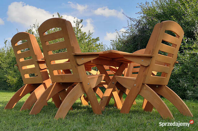 Meble ogrodowe drewniane tarasowe komplet X nr 1 owal