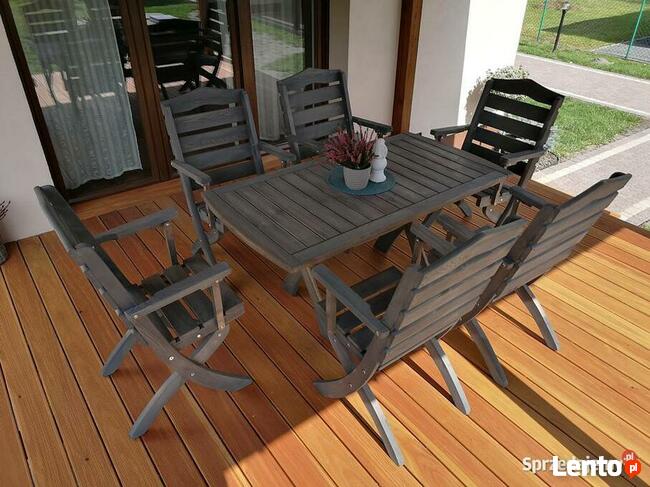 Meble tarasowe, ogrodowe , drewniane, składane typ T