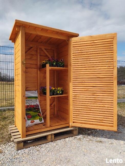 Szafa ogrodowa drewniana, szafa drewniana do ogrodu, schowek