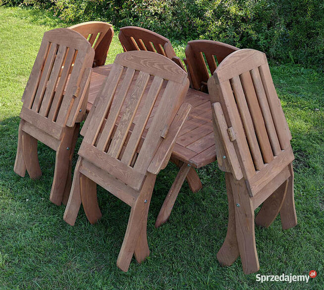 Komplet meble ogrodowe drewniane tarasowe typ X lamel nr 2
