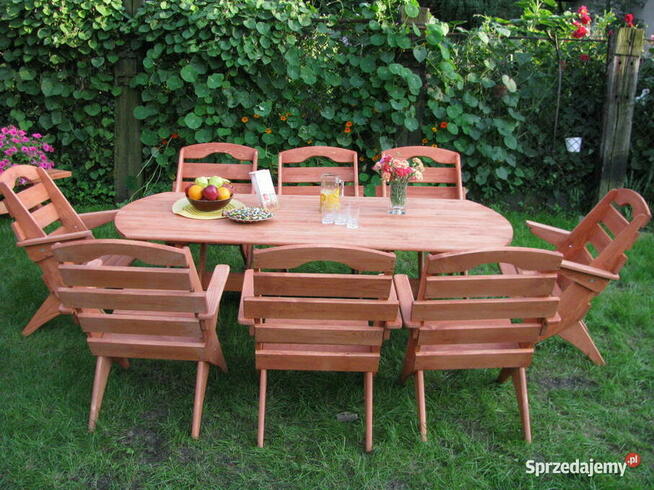 Meble ogrodowe 8 krzeseł + stół owalny 2m typ S