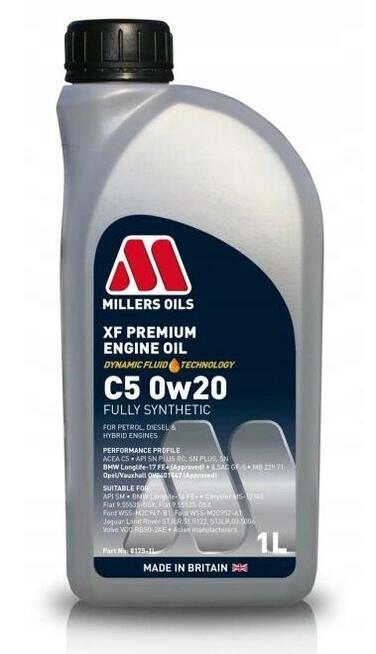 MILLERS OILS XF PREMIUM C5/C6 0W20 5L KATOWICE