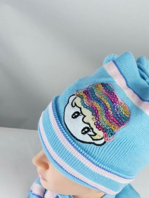 czapka zimowa z szalikiem - komplet nowy