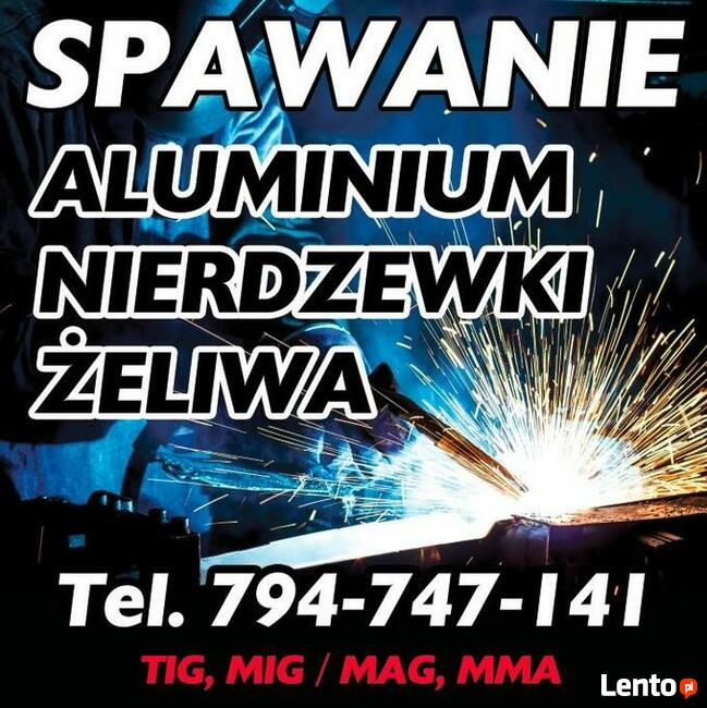 Spawanie aluminium, nierdzewki, żeliwa, miedzi. Spawacz