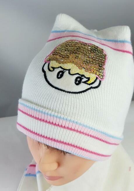 czapka zimowa z szalikiem - komplet nowy