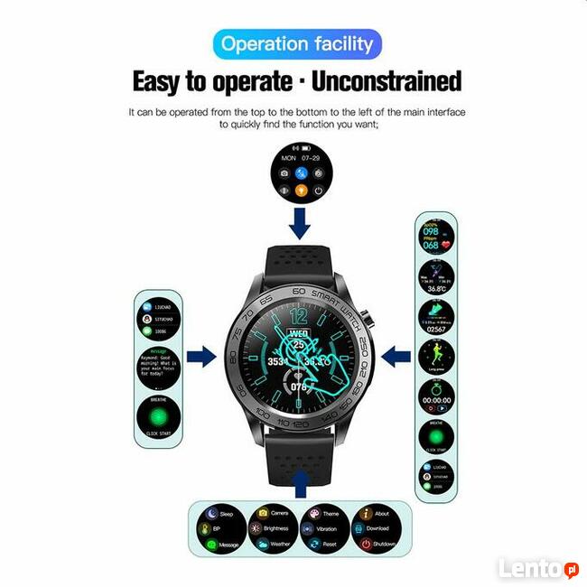 F22U Smartwatch Termometr, Puls, Kroki, Ciśnienie HIT !!