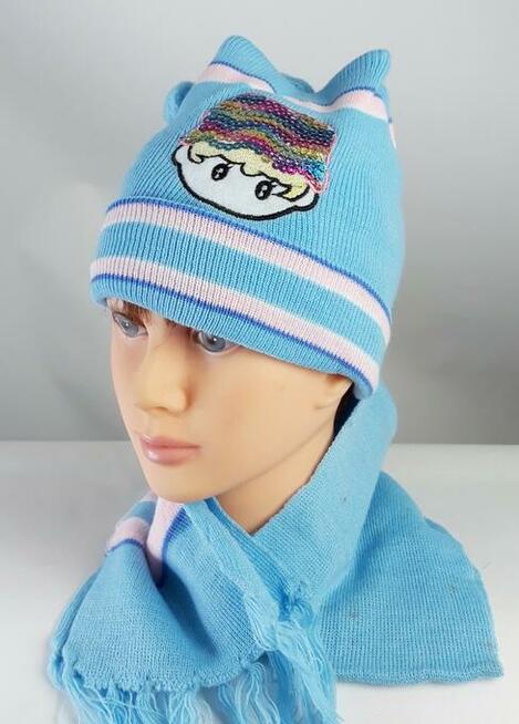 czapka zimowa z szalikiem - komplet nowy