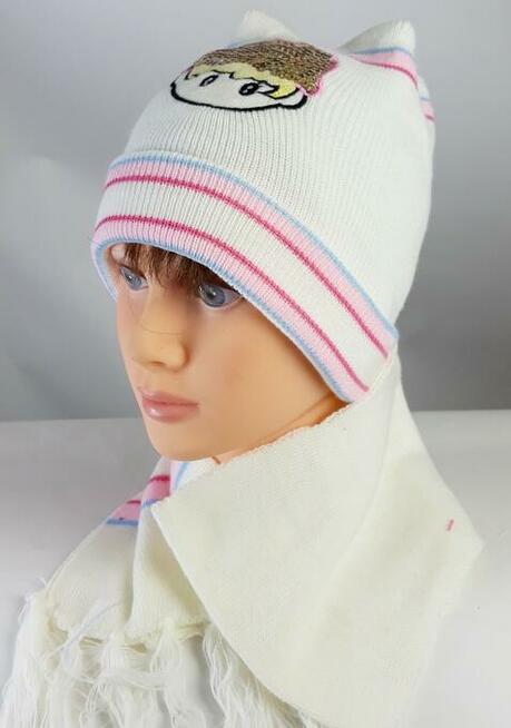 czapka zimowa z szalikiem - komplet nowy