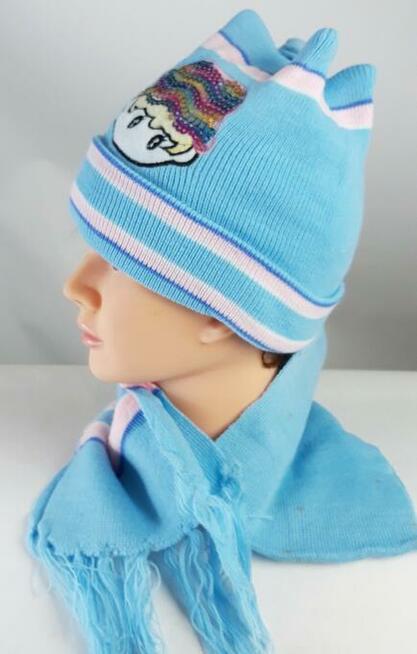 czapka zimowa z szalikiem - komplet nowy