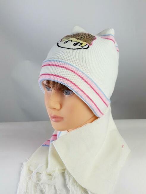 czapka zimowa z szalikiem - komplet nowy