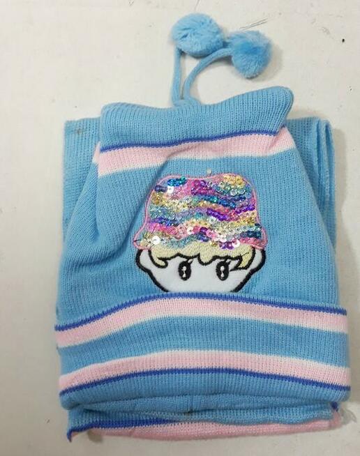 czapka zimowa z szalikiem - komplet nowy