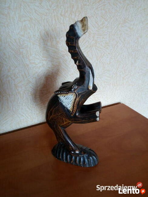 Wysoka Drewniana Figurka Słonia Słoń Drewniany