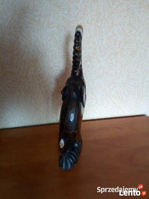 Wysoka Drewniana Figurka Słonia Słoń Drewniany
