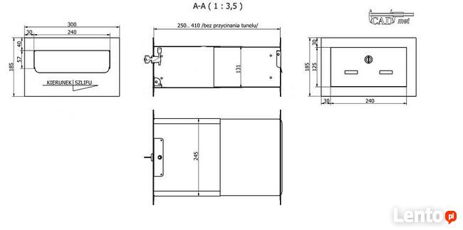 Skrzynka na listy przelotowa prosta 185x300 TORONTO