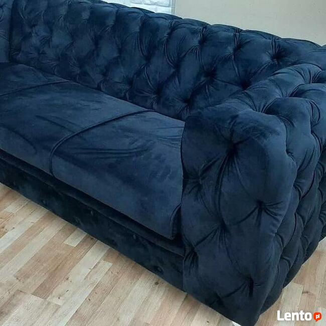 Chesterfield kwadratowy glamour f s chrom ludwik sofa kanapa