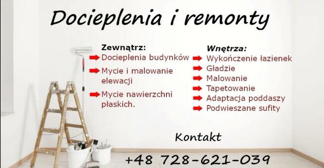 Docieplenia, remonty mycie i malowanie elewacji/kostki