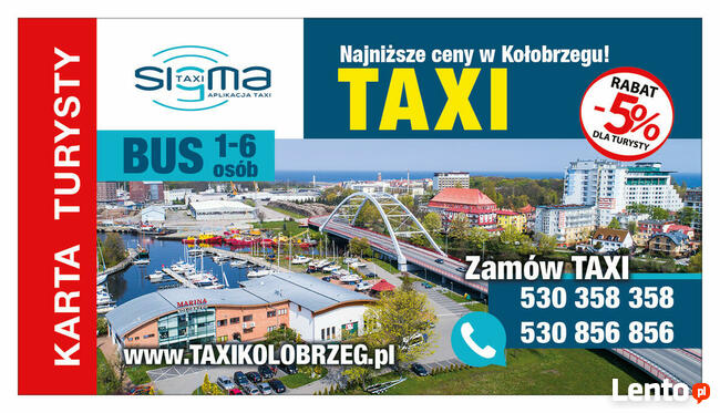 Sigma Taxi Kołobrzeg tel. 530 856 856 lub (94) 19 777
