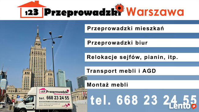 Przeprowadzki Warszawa i okolice. Transporty + wniesienie