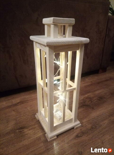 Lampion drewniany ozdoba