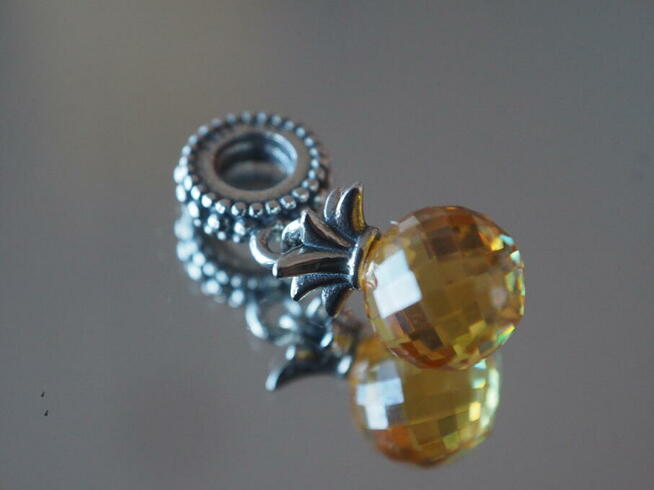 Charms koralik zawieszka Pandora ananas fasetka murano szkło