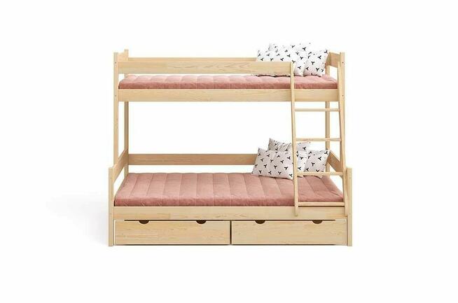Piętrowe potrójne łóżko dziecięce FAMILY 100% sosnowe PL