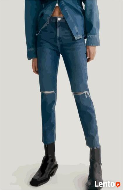 Trendowe jeansy z rozcięciem Zara nowe