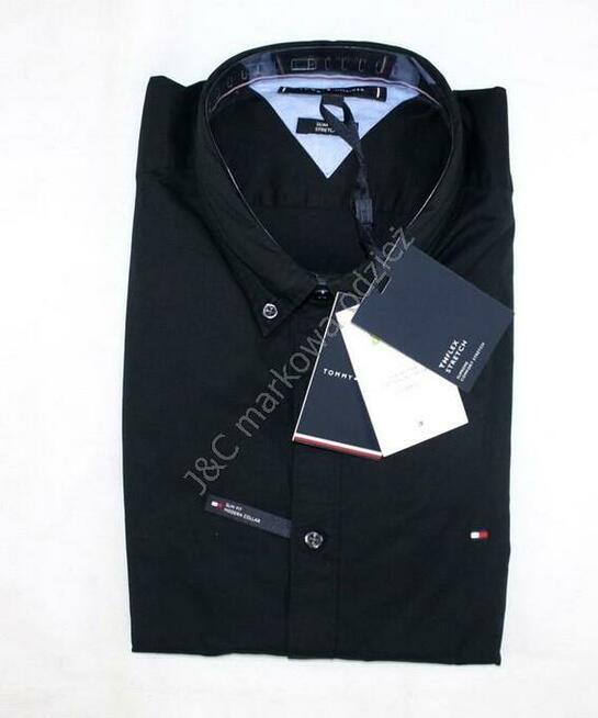 Orygin. męska koszula Tommy Hilfiger - Flag Black czarna - L