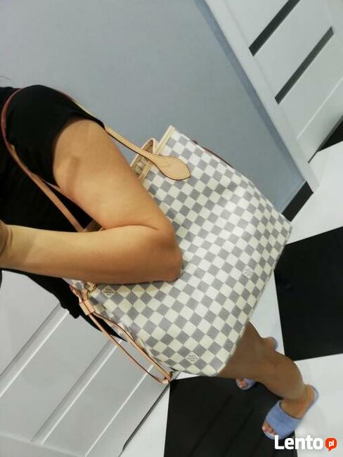 torebka neverfull louis vuitton azzur skóra licowa cudo