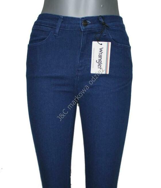Oryginalne damskie jeansy Wrangler High Skinny rurki W28/L32