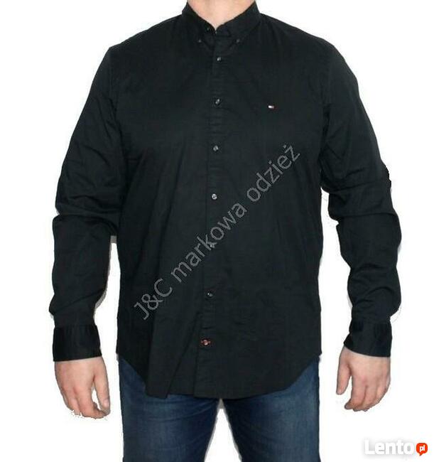 Orygin. męska koszula Tommy Hilfiger - Flag Black czarna - L