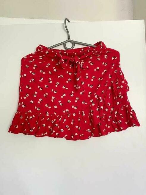 Spódnica mini czerwona w kwiatki