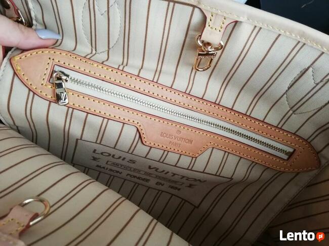 torebka neverfull louis vuitton azzur skóra licowa cudo