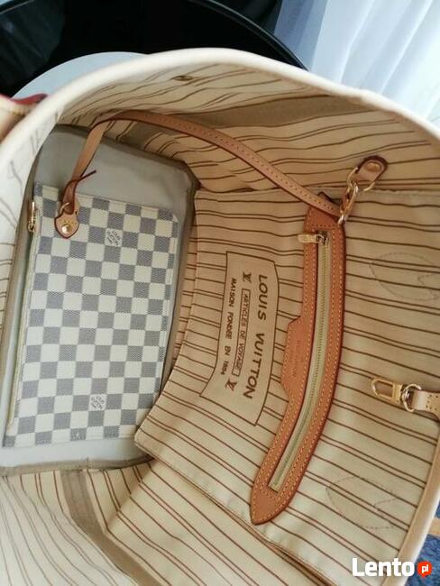 torebka neverfull louis vuitton azzur skóra licowa cudo