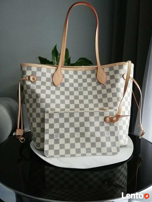 torebka neverfull louis vuitton azzur skóra licowa cudo
