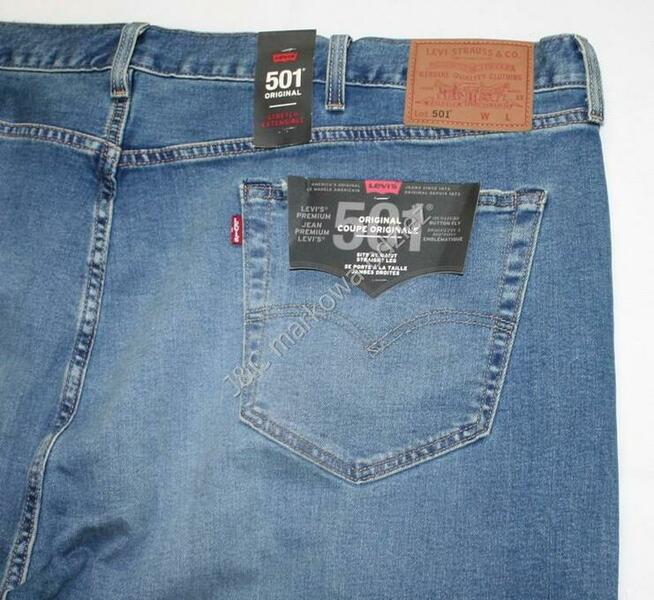 Oryg. męskie jeansy Levis 501 dla wielkiego faceta W50/L34