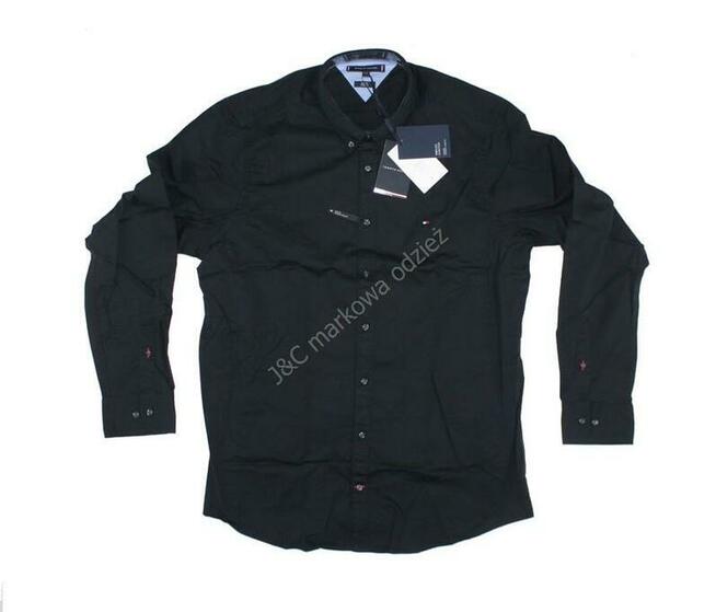 Orygin. męska koszula Tommy Hilfiger - Flag Black czarna - L