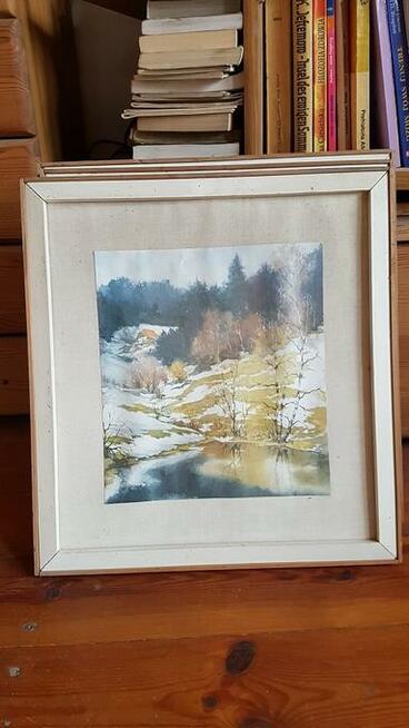 fotokopie obrazków w drewnianych ramkach 4szt