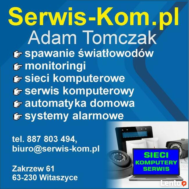 Monitoringi ,Alarmy, Serwis Komputerowy