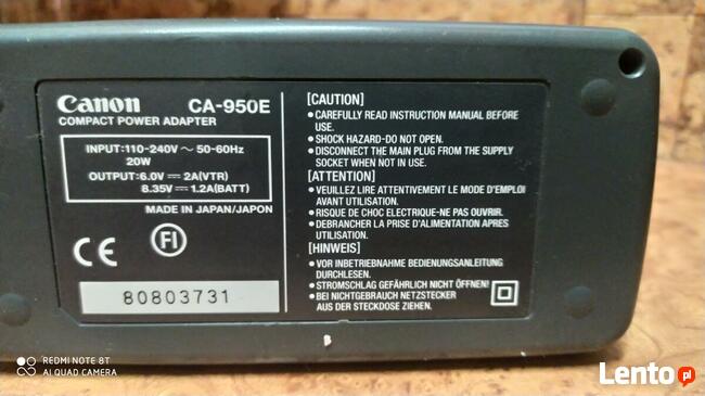 Ładowarka do kamery Canon sprawna