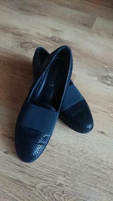 Czółenka, półbuty skórzane Kulig rozmiar 37 czarne